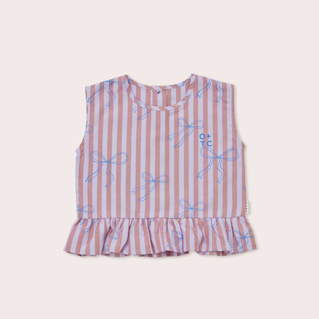 Olive & the Captain - Blue Bows Boxy Singlet