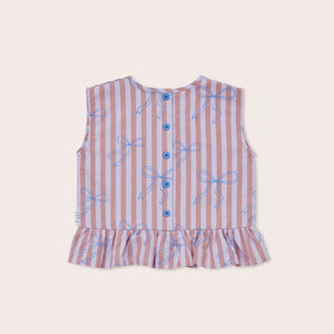 Olive & the Captain - Blue Bows Boxy Singlet