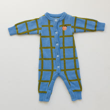 Load image into Gallery viewer, BY GEE - Check Knit Romper -  Bluebird
