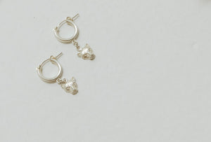 Kristy-Lee Jewellery - Jaguar Hoop Drop Earrings Silver