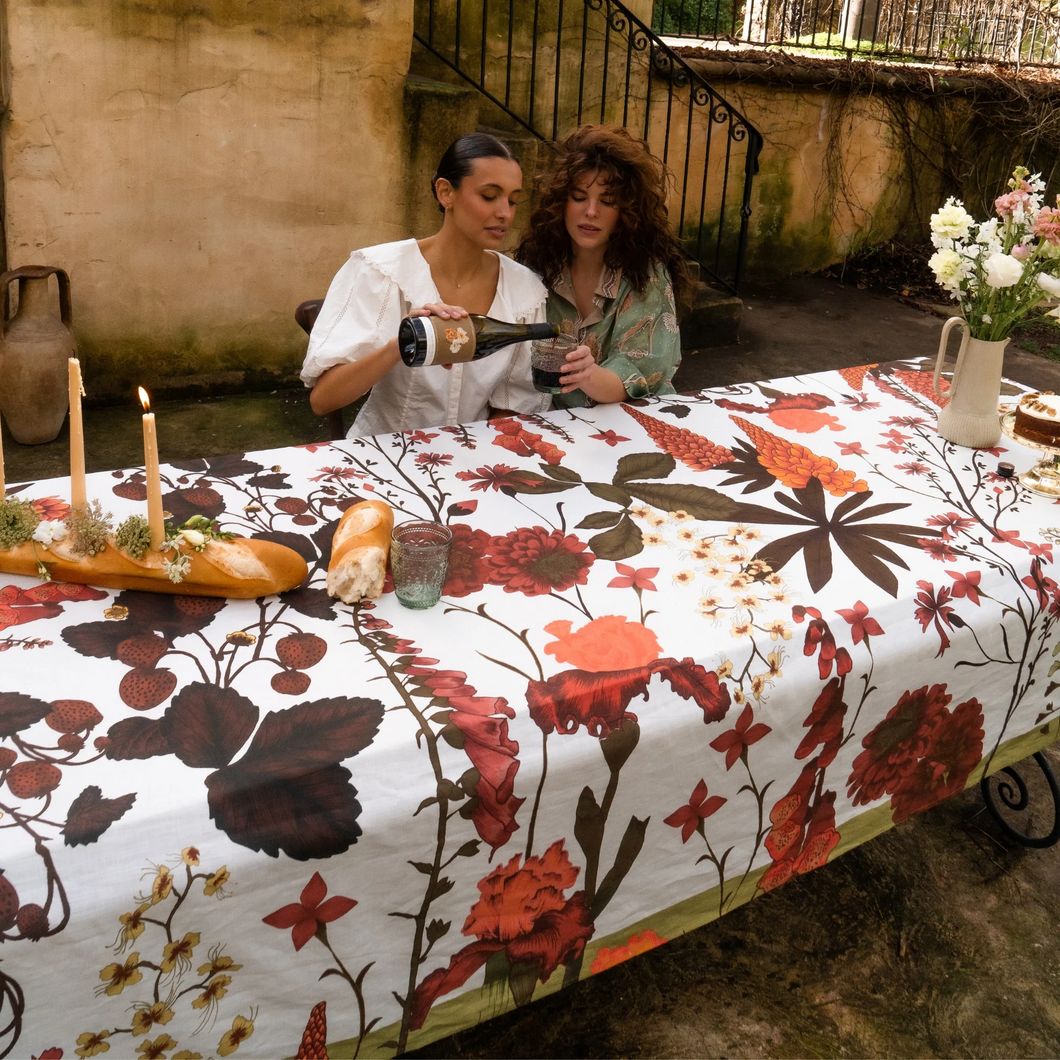 Wandering Folk - Flourish Tablecloth - Berry