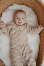Load image into Gallery viewer, Freckles - Textured Cotton Knit  Romper | Ecru Diamond
