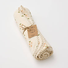 Load image into Gallery viewer, Organic Muslin Swaddle: Daisy with Lace
