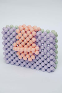 BEADED CARD PURSE - MULTI PURPLE
