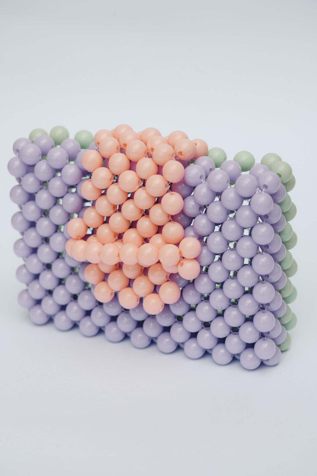 BEADED CARD PURSE - MULTI PURPLE