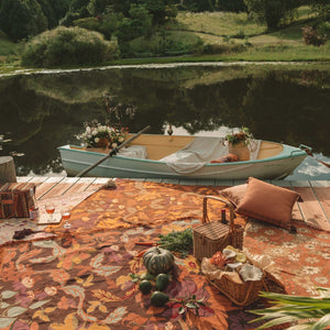 Wandering Folk- Flora Picnic Rug Plum