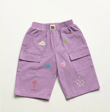 Load image into Gallery viewer, BY GEE - Cropped Wide Leg Cargo Pant Lavender
