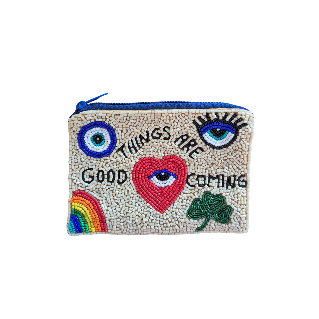 Zoda - ‘Good Things Are Coming’ Beaded Clutch