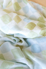 Load image into Gallery viewer, Coco + Len - Seafoam Patch Muslin Swaddle
