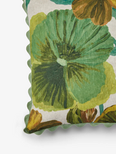 Load image into Gallery viewer, Bonnie &amp; Neil - Wild Pansy Verde Linen Cushion 60cm

