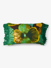 Load image into Gallery viewer, Bonnie &amp; Neil - Wild Pansy Emerald Linen Cushion
