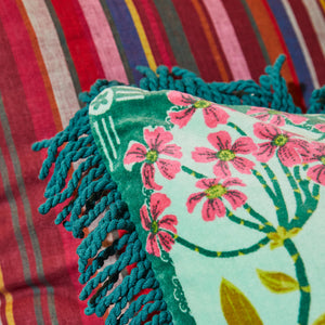 Sage x Clare - Gigi Velvet Cushion - Forest