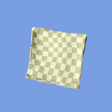 Load image into Gallery viewer, Golden Child - Lime Checked Organic Cotton Baby Swaddle
