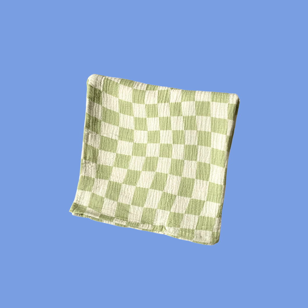 Golden Child - Lime Checked Organic Cotton Baby Swaddle