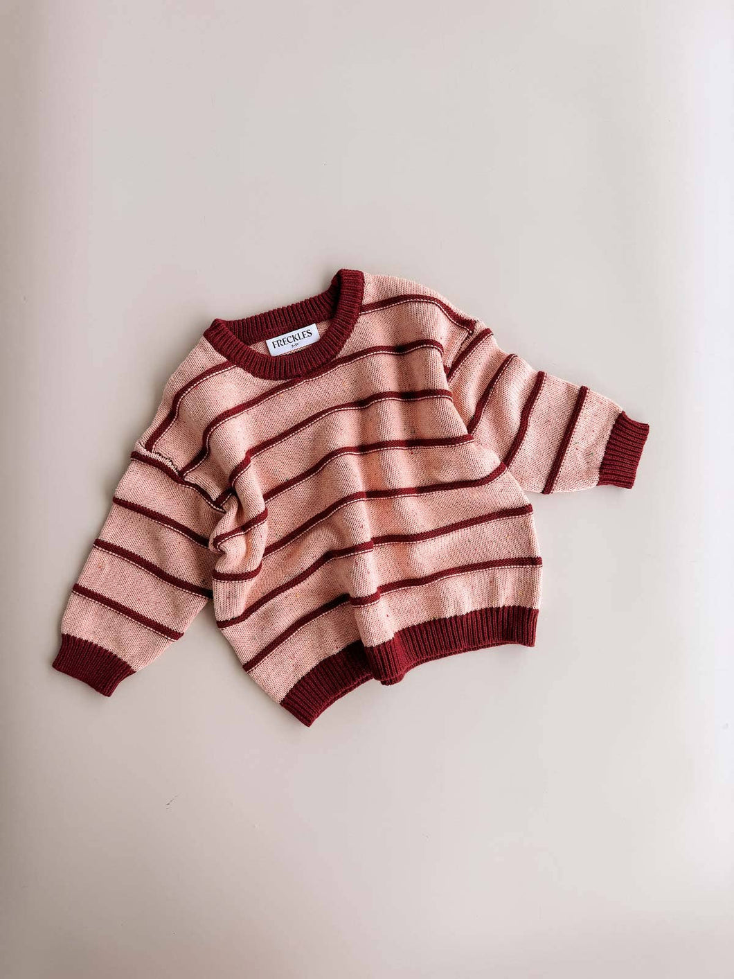 Freckles - Raised Cotton Knit Jumper | Sherbet Berry