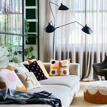 Load image into Gallery viewer, Castle - Floral Block Velvet Cushion
