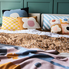 Load image into Gallery viewer, Castle - Floral Block Velvet Cushion
