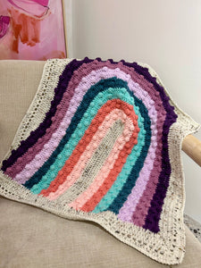 Nana Knit - Pastel Rainbow Bobble Blanket