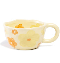 Load image into Gallery viewer, Orange &amp; Yellow Flower Ceramic Mug
