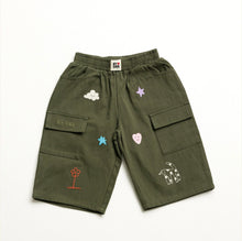 Load image into Gallery viewer, BY GEE - Cropped Wide Leg Cargo Pants Khaki
