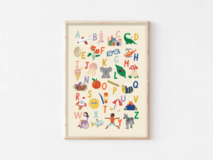 Alphabet Print - Modern Educational Kid's Wall Art: A4