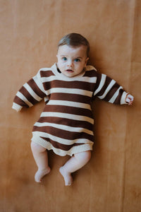 Freckles the Label - Cotton Knit Romper | Tiramisu Stripe