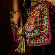 Load image into Gallery viewer, Sage x Clare - Solara Raffia Bag - Burnt Cherry
