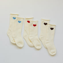 Load image into Gallery viewer, BY GEE - Cotton Mini Slouch Sock - Brown Heart
