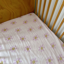 Load image into Gallery viewer, Posy Fitted Cot Sheet - 70% Bamboo + 30% Cotton
