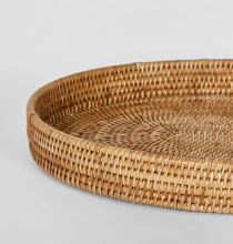 Load image into Gallery viewer, Paume Rattan Round Serving Tray  - Natural
