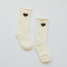 Load image into Gallery viewer, BY GEE - Cotton Mini Slouch Sock - Brown Heart
