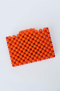 BEADED CARD PURSE - MULTI PINK