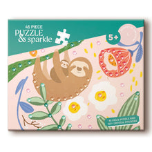 Load image into Gallery viewer, 45 Piece Kids Puzzle with Gems - Sloth
