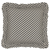 Load image into Gallery viewer, Castle - Licorice Pinstripe Ruffle Cushion
