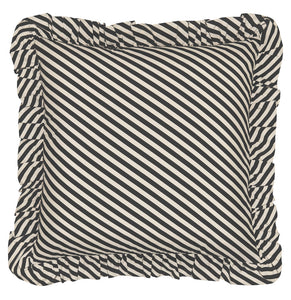 Castle - Licorice Pinstripe Ruffle Cushion