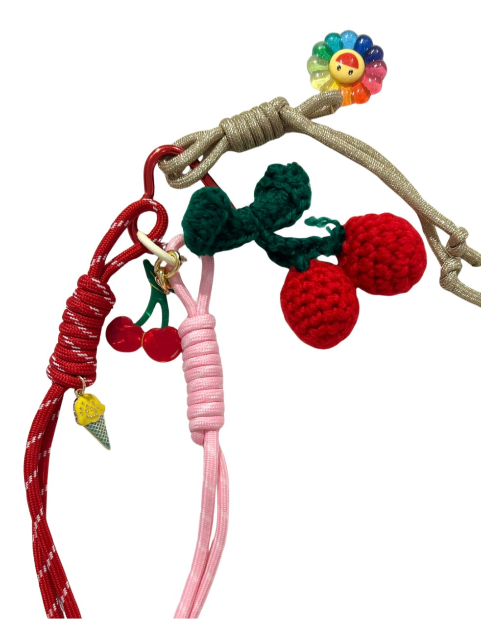 SHEERA - Cherry crochet keychain