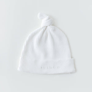 Rai & Co Baby Beanie Ribbed Knotted: Beige