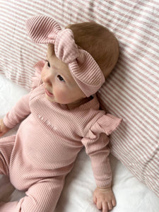 Rai & Co Ribbed Knotted Headbands: Light Pink