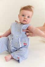 Load image into Gallery viewer, Juni - Charlotte Romper Sky Gingham
