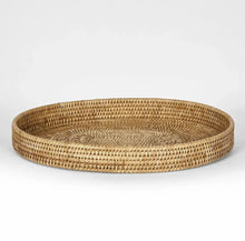 Load image into Gallery viewer, Paume Rattan Round Serving Tray  - Natural
