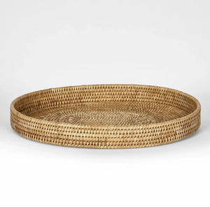 Paume Rattan Round Serving Tray  - Natural