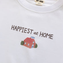 Load image into Gallery viewer, BY GEE - Happy At Home Oversized Boxy Tee - White
