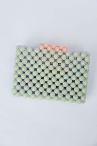 BEADED CARD PURSE - MULTI PURPLE