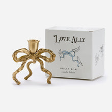 Load image into Gallery viewer, Brass Bow Candle Holder: Silver Coated
