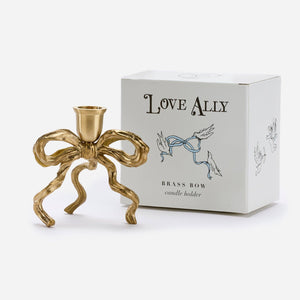 Brass Bow Candle Holder: Silver Coated