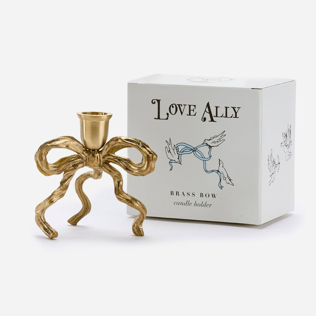 Brass Bow Candle Holder: Brass