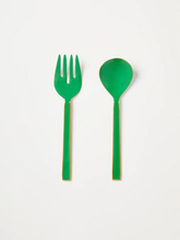 Load image into Gallery viewer, Bonnie &amp; Neil - Enamel Emerald Salad Servers
