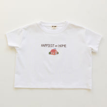 Load image into Gallery viewer, BY GEE - Happy At Home Oversized Boxy Tee - White
