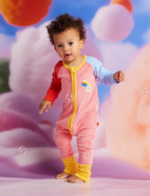 Load image into Gallery viewer, Halycyon Nights - Stars Pink Terry Long Sleeve Romper
