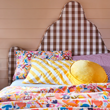 Load image into Gallery viewer, Castle - Yellow Velvet Penny Round Cushion
